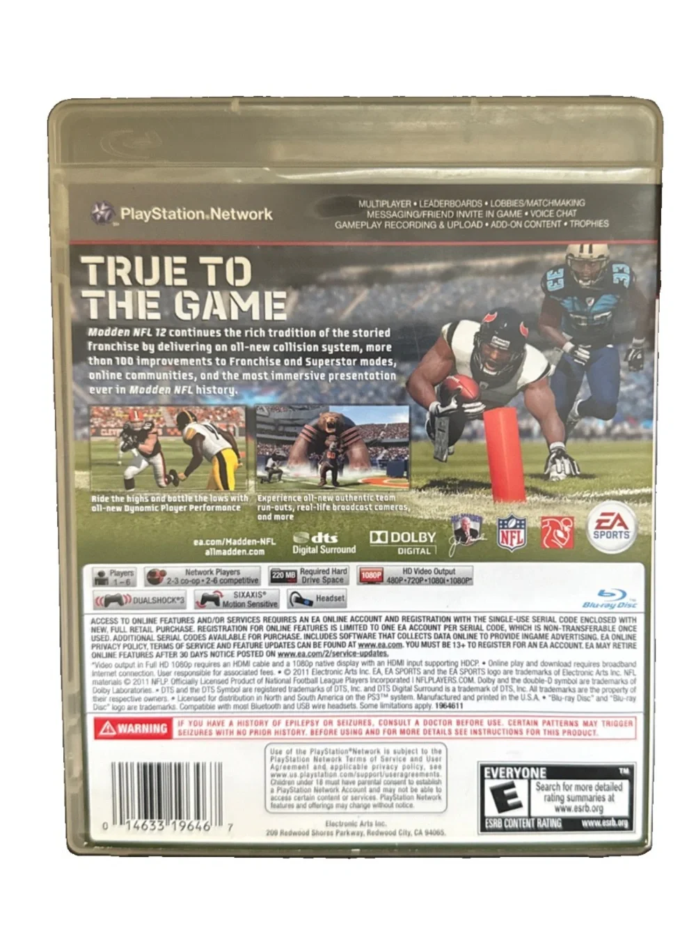 Madden NFL 12 PS3 PlayStation 3 Complete Game with Manual
